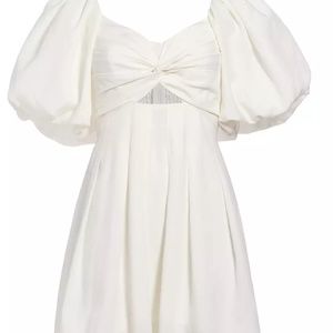 ASTR the Label white dress with puffy sleeves